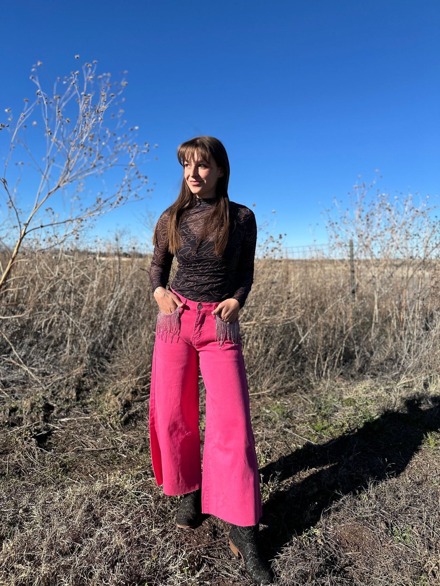 Pink Rhinestone Pants