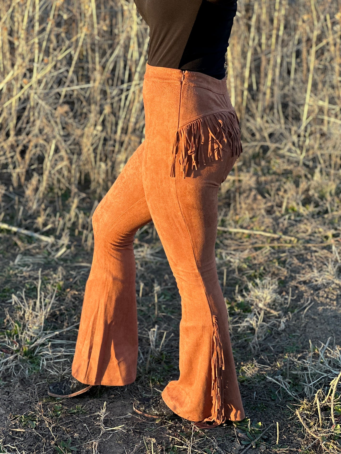 Camel Fringe Pants