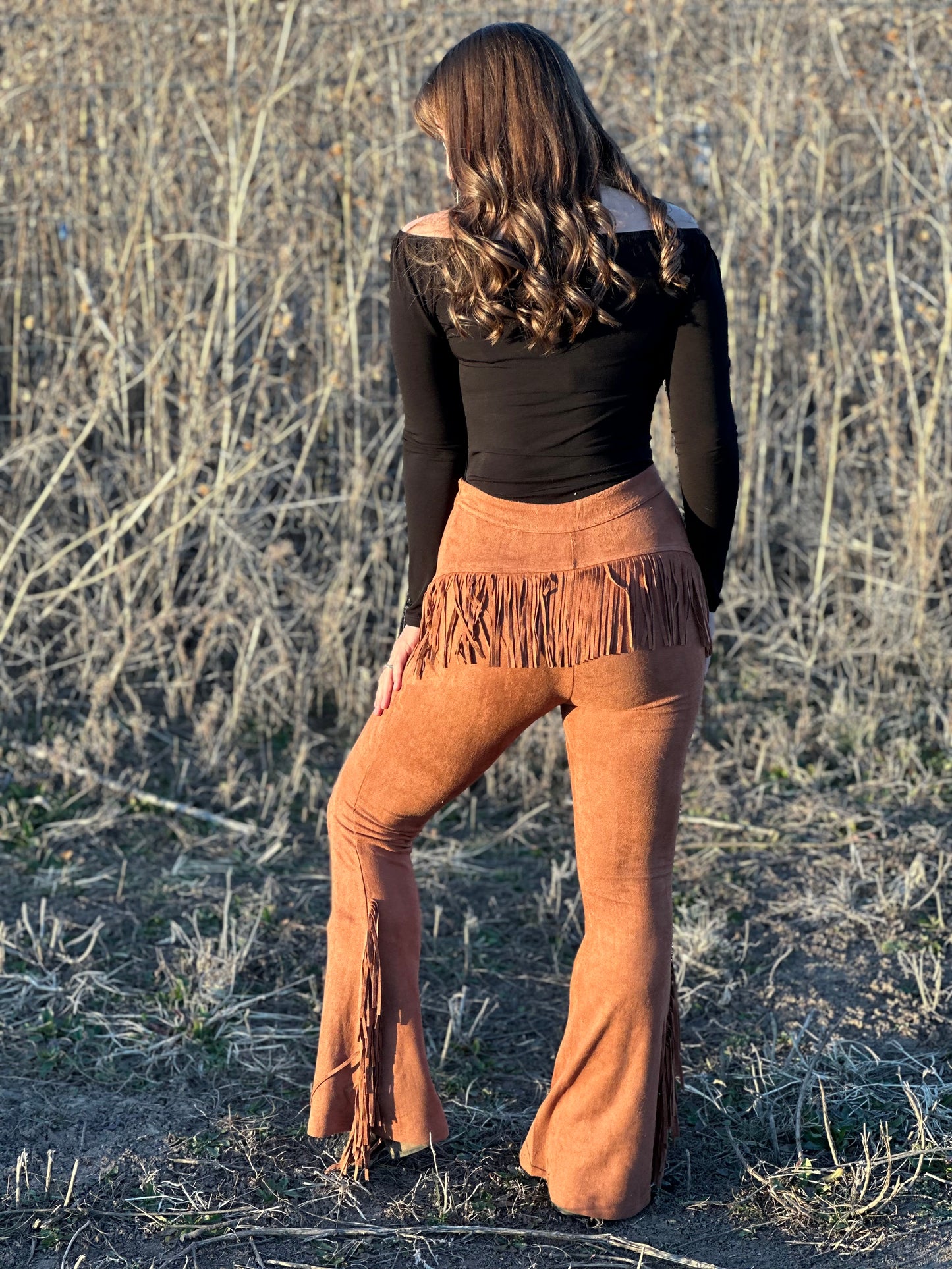 Camel Fringe Pants