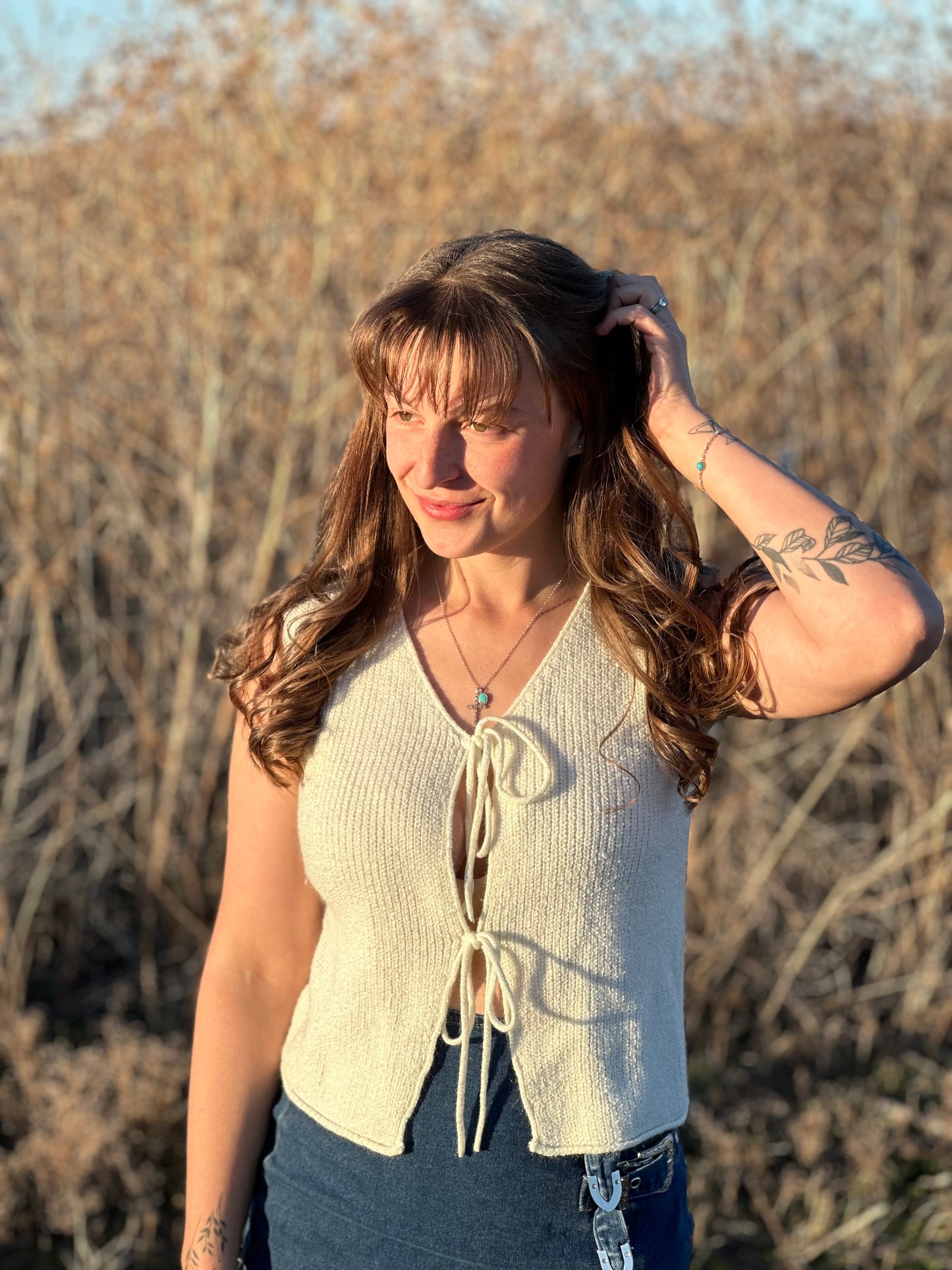 Front Tie Sweater Vest