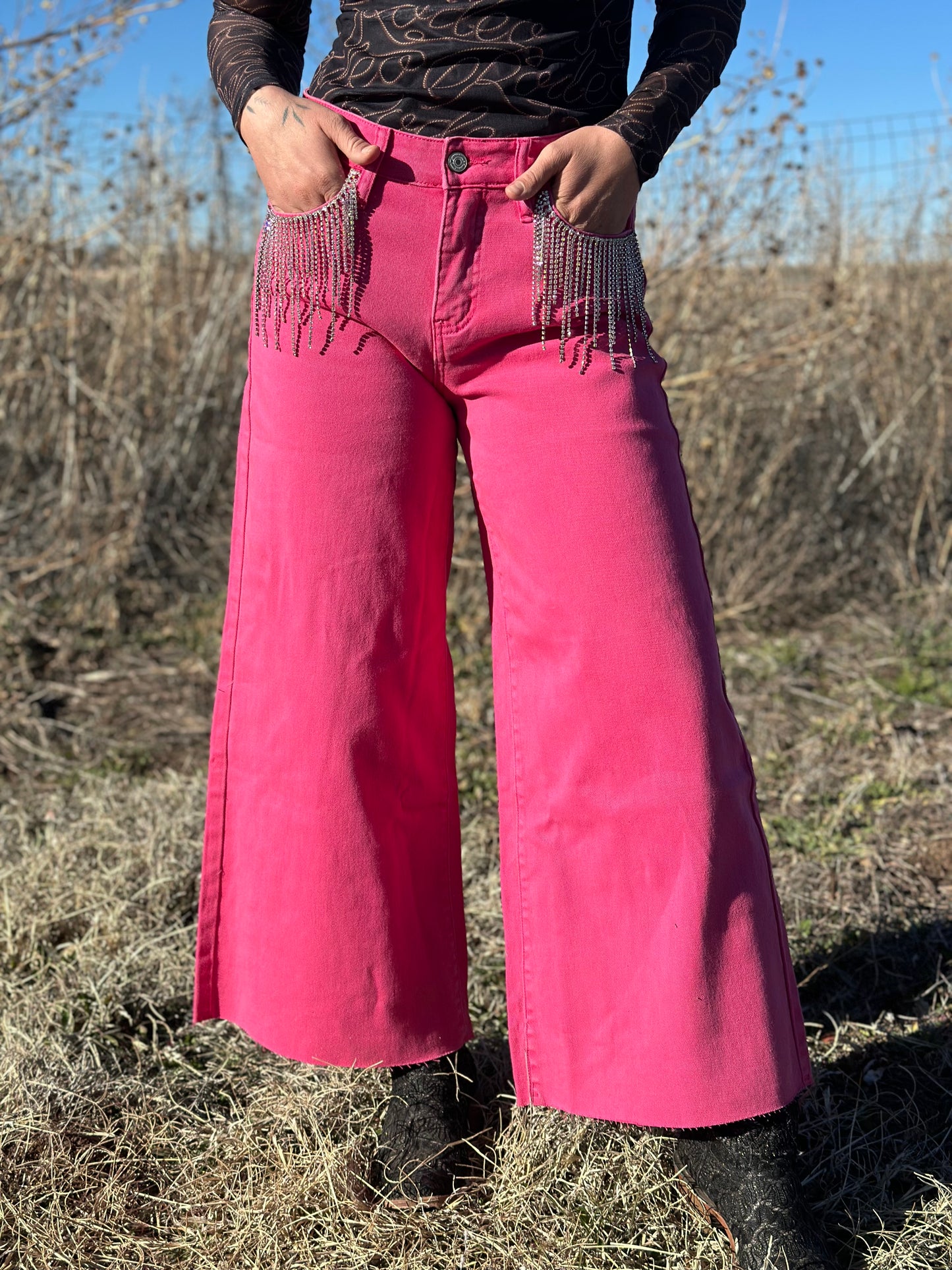 Pink Rhinestone Pants
